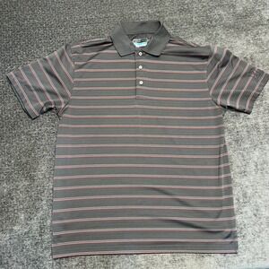PGA TOUR Mens Golf Shirt Polo Airflux Striped Short Sleeve Size L G large